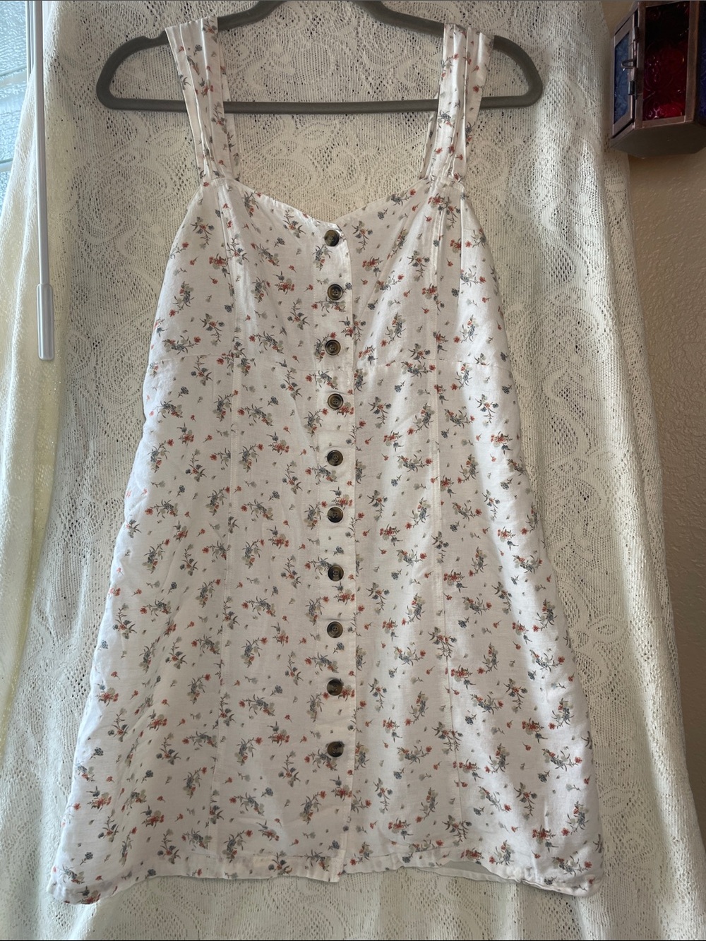 American Eagle Floral Buttoned Mini Dress